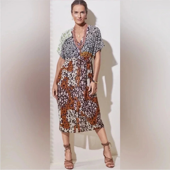 Cabi escape mixed print dress sz sm - Picture 1 of 11